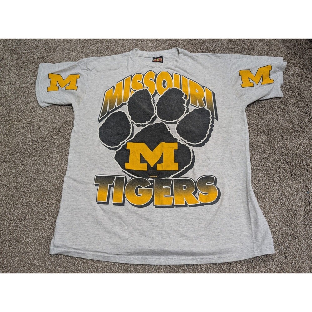 Vintage Missouri Tigers Mizzou TSI Shirt 1983 Gray Made In USA Very Nice